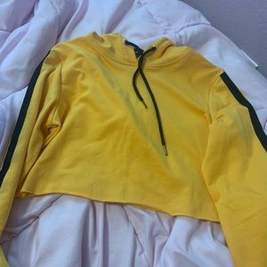 Yellow Cropped Hoodie